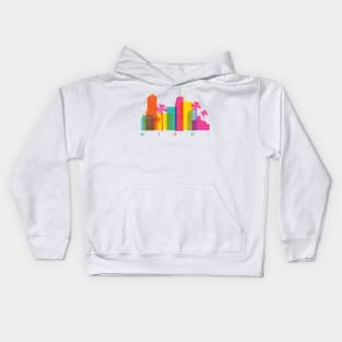 Colorful Miami Theme Park Skyline Kids Hoodie